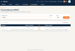 AlzoLab — concordancias KWIC