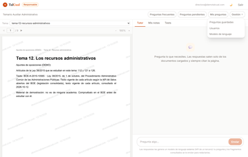 TalCual — panel de gestión de la academia